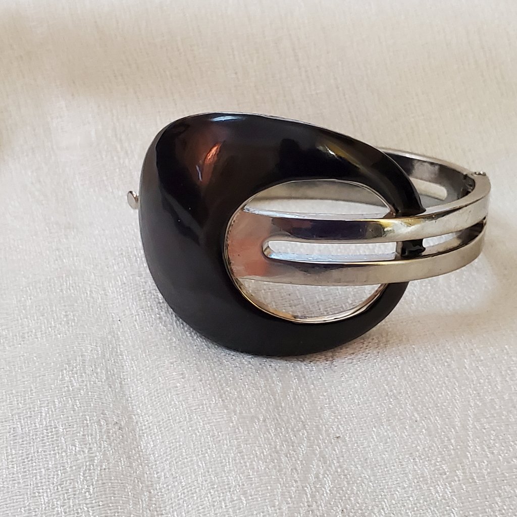 Loft Black Silver Bangle Bracelet 903